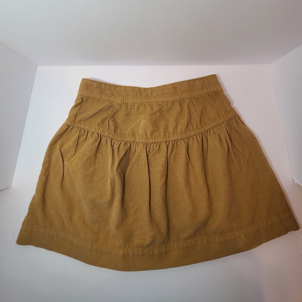 American Eagle Corduroy Button Front Mini Skirt – Mustard Gold, Size 000 - Picture 3 of 8